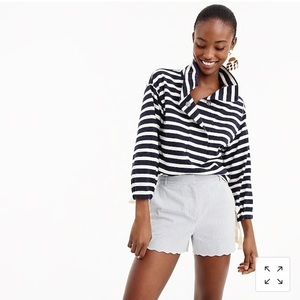 NWT J Crew Striped Snap Neck Top XS